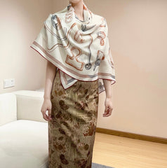 HERMES 25S SCARF 135 IN CASHMERE SILK 854592