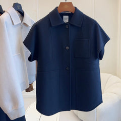 HERMES 25S REVERSIBLE SHORT-SLEEVE KNIT JACKET 108