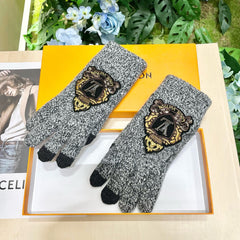 TOUCHSCREEN GLOVES IN STEEL GRAY WOOL 454594