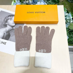 GLOVES IN LIGHT BROWN MIX WHITE WOOL 458549