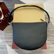 BODY SHOULDER BAG 40 IN BLACK CALFSKIN SILVER HARDWARE