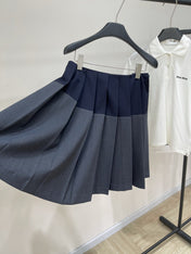 MIUMIU PLEATED LOW-BACK SIDE-SLIT MIDI SKIRT 275985