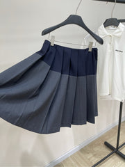 MIUMIU PLEATED LOW-BACK SIDE-SLIT MIDI SKIRT 275985