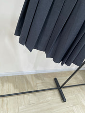 MIUMIU PLEATED LOW-BACK SIDE-SLIT MIDI SKIRT 275985