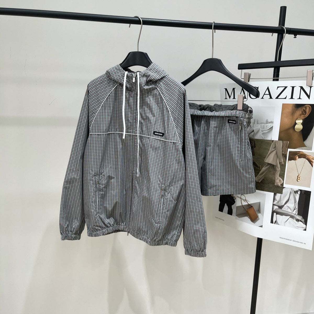 MIUMIU ACTIVEWEAR SET PLAID PATTERN 267917