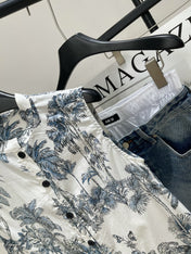 DIOR SLEEVELESS BLAZER DRESS WITH PALM TREE PRINT 267896