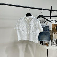 CELINE SHORT SLEEVE CUT-OUT SHIRT 273109