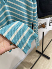 DIOR LONG-SLEEVE SWEATER WITH NAVY STRIPED COLLAR 275933