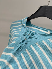 DIOR LONG-SLEEVE SWEATER WITH NAVY STRIPED COLLAR 275933