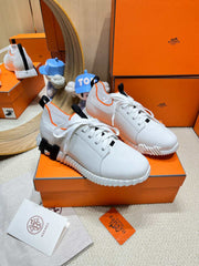 DEPART SLIP-ON SNEAKER IN WHITE KNIT AND CALFSKIN