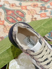 GG RHYTON TRAINER CHARCOAL AND WHITE CALFSKIN