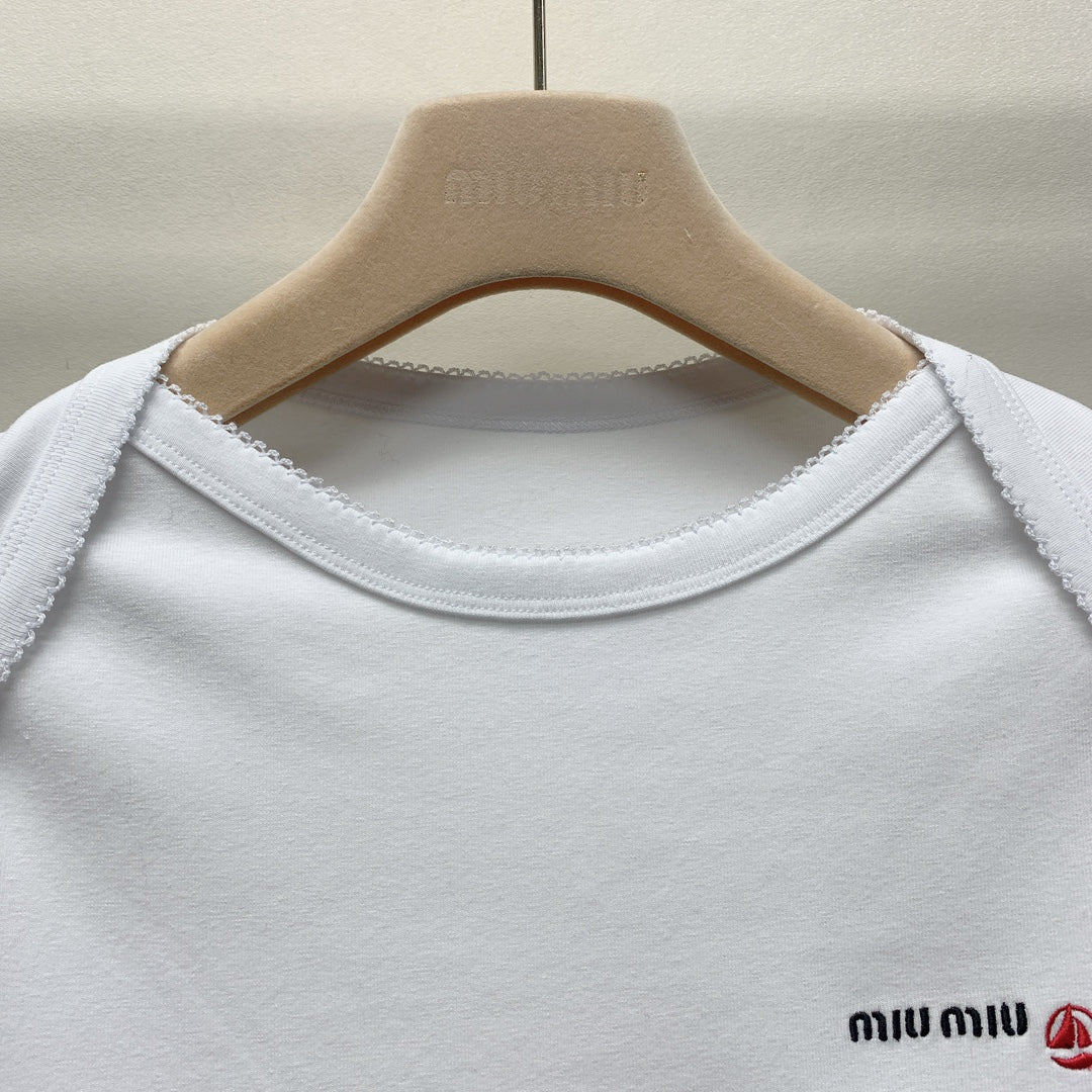 Miu 25C Petit Bateau X Miu Miu stretch jersey slim T-shirt 228169