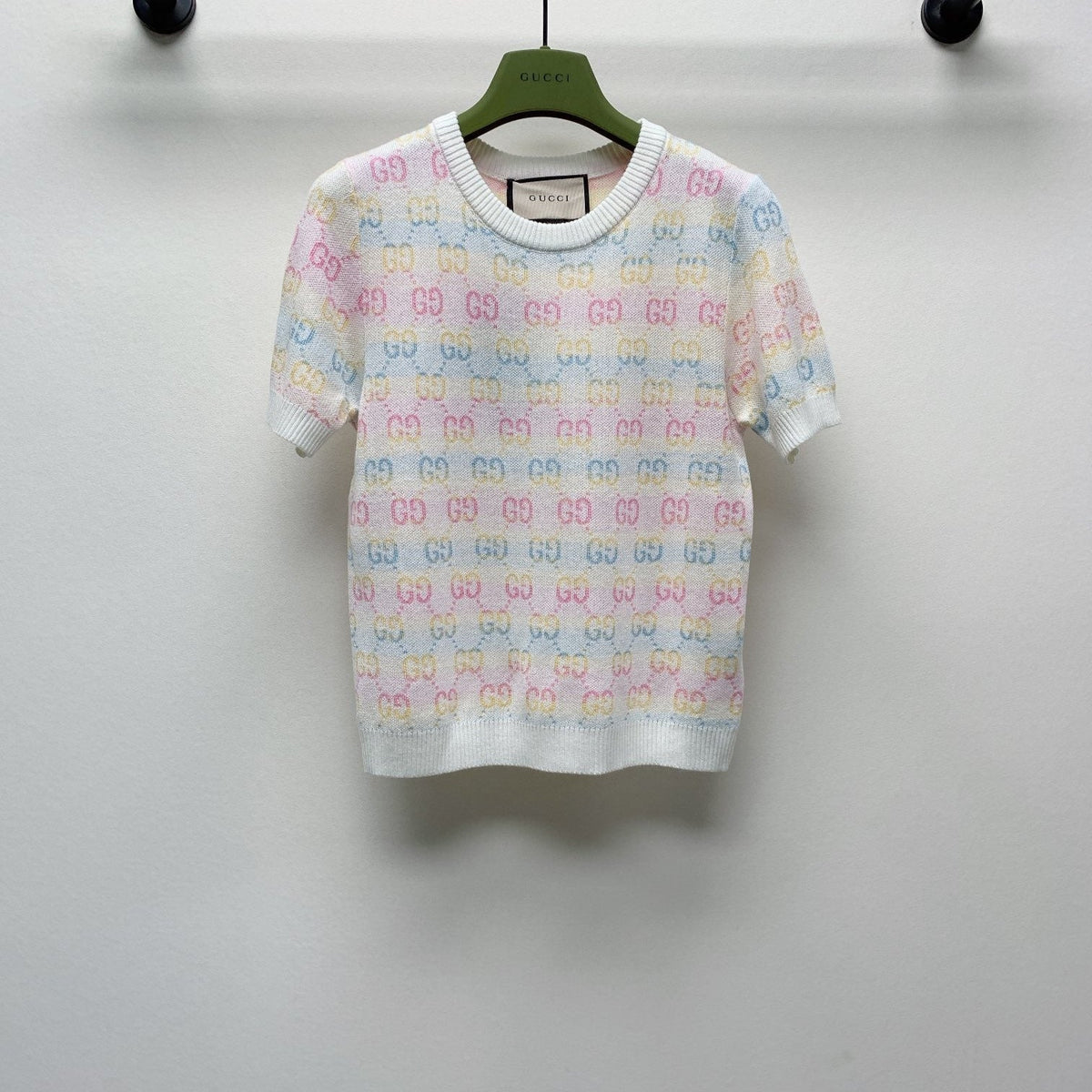 GUCCI SHORT-SLEEVE KNIT TOP 232145