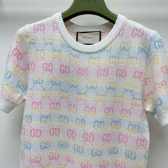 GUCCI SHORT-SLEEVE KNIT TOP 232145