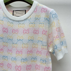 GUCCI SHORT-SLEEVE KNIT TOP 232145