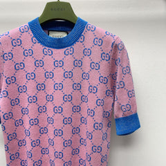 GUCCI SHORT-SLEEVE KNIT TOP 257395
