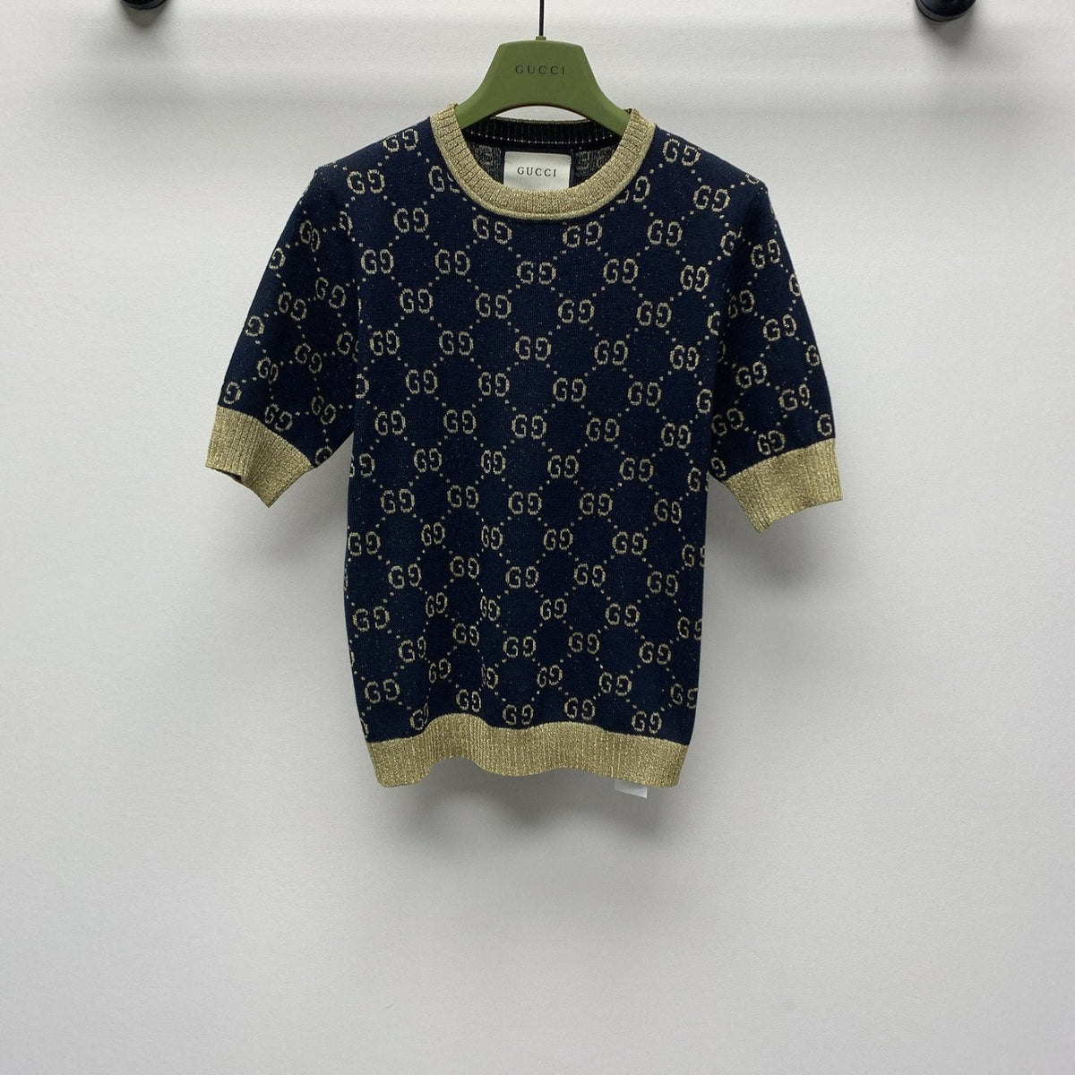 GUCCI SHORT-SLEEVE KNIT TOP 257396