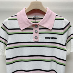 MIUMIU KNIT POLO SHIRT 268104