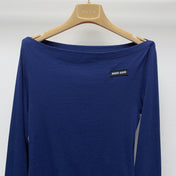 MIUMIU OFF-SHOULDER LOGO T-SHIRT 268133