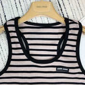 MIUMIU EMBROIDERED LOGO TANK TOP 274370