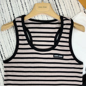 MIUMIU EMBROIDERED LOGO TANK TOP 274370