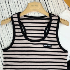 MIUMIU EMBROIDERED LOGO TANK TOP 274370