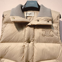 CELINE 25S UFFER VEST WITH KNIT COLLAR 0044