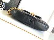 CC LARGE 30 HOBO BAG IN BLACK CALFSKIN MIX METAL HARDWARE