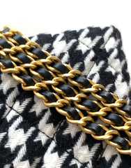 CC SMALL 20 KELLY SHOPPER BLACK MIX WHITE TWEED BRUSHED GOLD HARDWARE