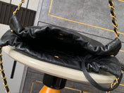 CHANEL BAG 25S 37 CM IN BLACK LAMBSKIN WITH GOLD HARDWARE
