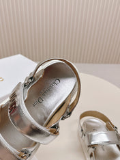 DIOR BACK-STRAP SANDALS 25S IN SILVER CALFSKIN WITH SILVER HARDWARE