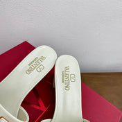 Vlogo Cut-Out 60 Sandal Ivory Calfskin