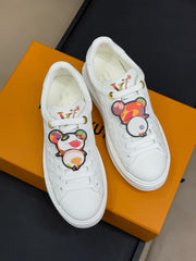 TIME OUT SNEAKER IN WHITE EMBOSSED MONOGRAM CALFSKIN