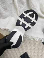 LOEWE 26S CLOUDSOLO SNEAKERS IN WHITE AND BLACK AND GRAY RECYCLED POLYESTER