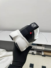 LOEWE 26S CLOUDSOLO SNEAKERS IN WHITE AND BLACK AND GRAY RECYCLED POLYESTER