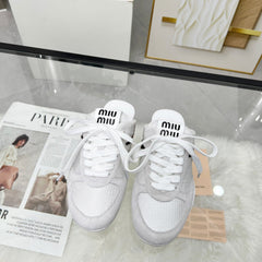 GYMNASIUM SNEAKERS MULES LIGHT GREY SUEDE AND WHITE TECHNICAL FABRIC