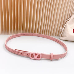 Vlogo Pink Leather Buckle 20mm Pink Belt