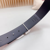 Vlogo Brown Black White Stone Silver Buckle Belt 40mm Red Black Leather