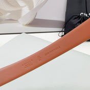 CC 30MM BELT IN ALLOY ORANGE CALFSKIN SILVER HARDWARE ATTACH PEARLS