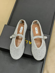 HANDWOVEN BALLET FLAT LIGHT BLUE