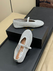 HANDWOVEN BALLET FLAT LIGHT BLUE