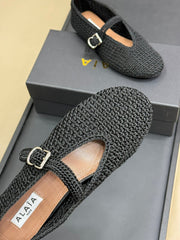 HANDWOVEN BALLET FLAT BLACK