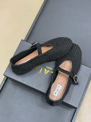 HANDWOVEN BALLET FLAT BLACK