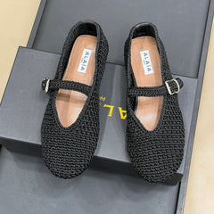 HANDWOVEN BALLET FLAT BLACK
