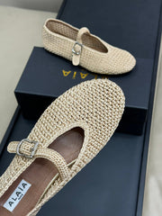 HANDWOVEN BALLET FLAT BEIGE