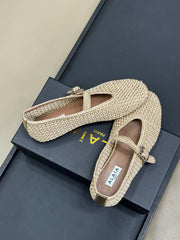 HANDWOVEN BALLET FLAT BEIGE