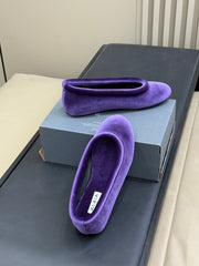 ALAIA 25S BALLET FLATS IN PURPLE VELVET