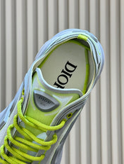 DIOR 26S B30 COUNTDOWN TECH SNEAKER IN GRAY AND GREEN TECHNICAL FABRIC AND SUEDE