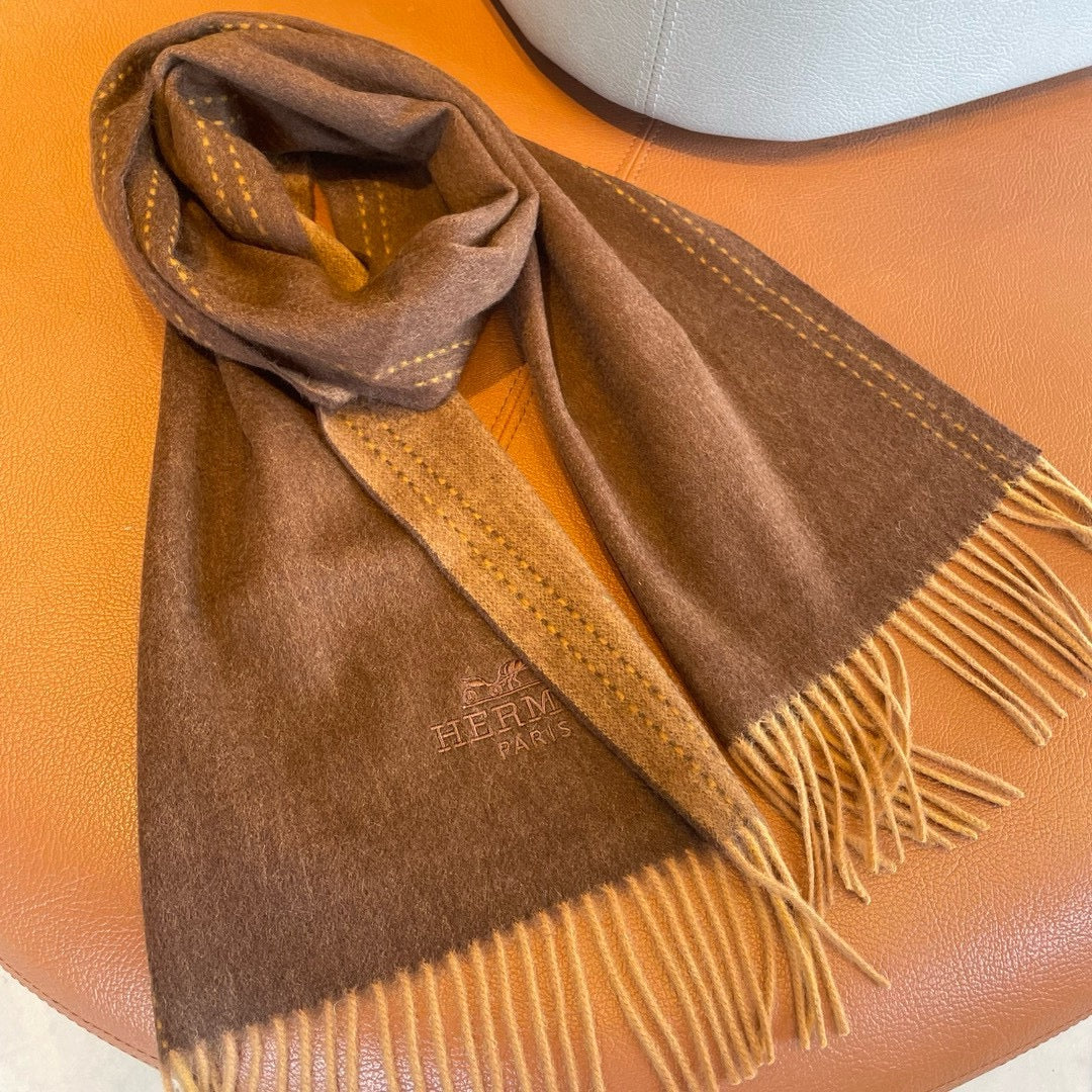 UNIE BRODEE GM MUFFLER IN CHOCOLATE BROWN CASHMERE