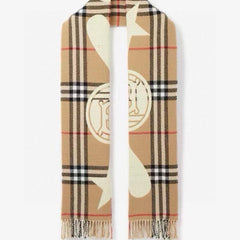 SCARF 205 CM IN CAMEL BEIGE MIX WHITE WOOL AND CASHMERE 408559